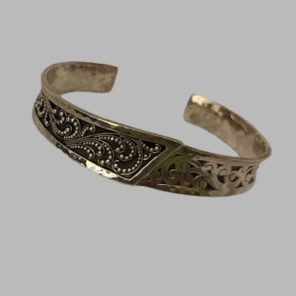 Vintage Sterling Silver Cuff Bracelet have Granulated Details Retired Lois Hill - Picture 8 of 15